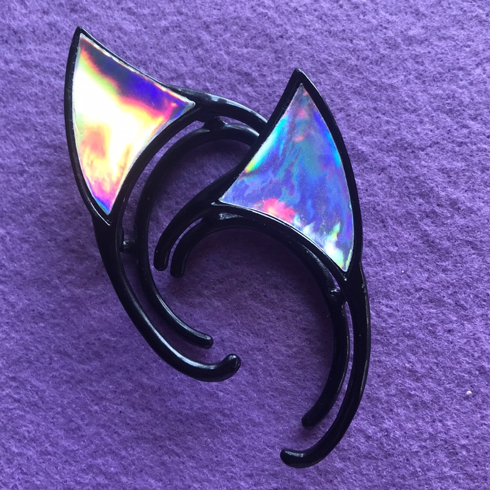 Holographic Kitty Ear Cuffs